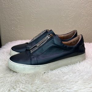 Frye Black Lena Zip Low Sneaker